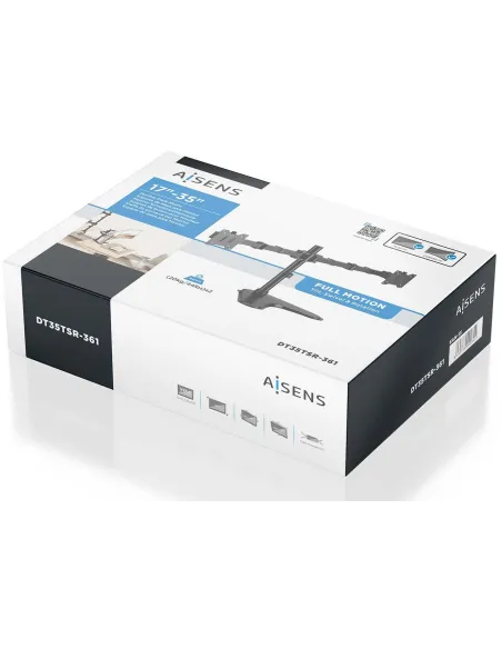 AISENS DT35TSR-361: soporte doble 17–35" sin taladro