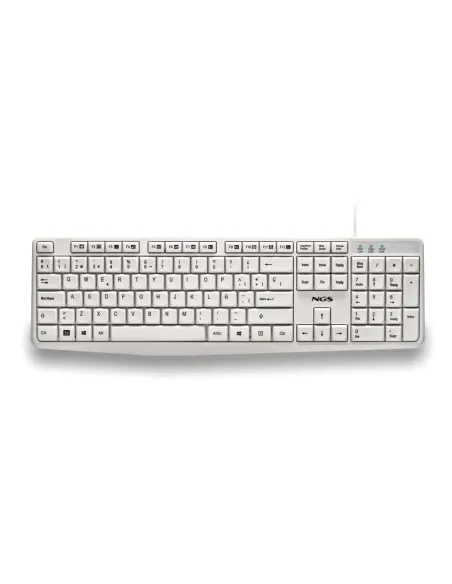 NGS Heritage: teclado USB blanco con 12 teclas multimedia