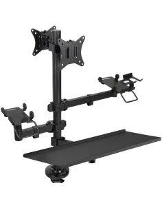 TooQ TQPM0003 Soporte de mesa para TPV/Impresora para dos pantallas de 17”–32” Negro-AISATV0460