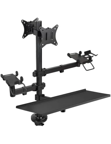 TooQ TQPM0003 Soporte de mesa para TPV/Impresora para dos pantallas de 17”–32” Negro