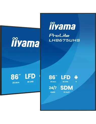Pantalla de señalización iiyama LH8675UHS-B2AG 86" 4K
