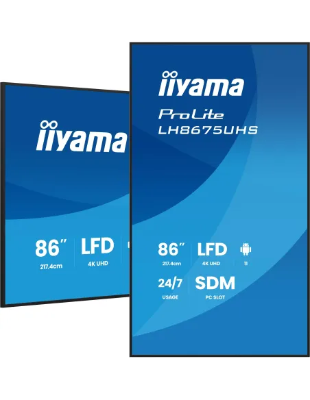 Pantalla de señalización iiyama LH8675UHS-B2AG 86" 4K