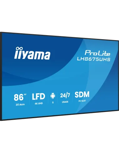 Pantalla de señalización iiyama LH8675UHS-B2AG 86" 4K