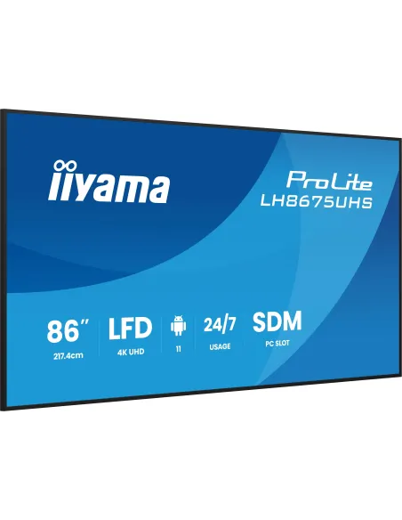 Pantalla de señalización iiyama LH8675UHS-B2AG 86" 4K
