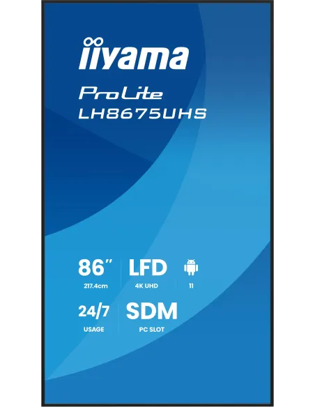 Pantalla de señalización iiyama LH8675UHS-B2AG 86" 4K
