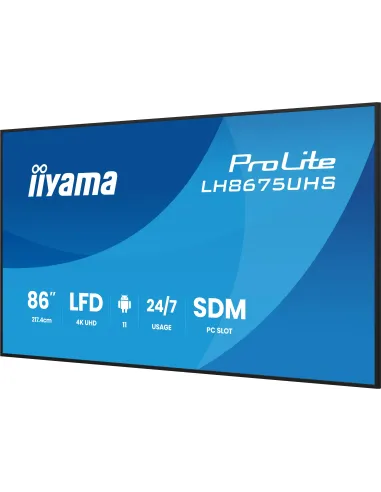 Pantalla de señalización iiyama LH8675UHS-B2AG 86" 4K