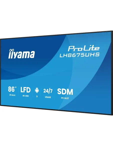 Pantalla de señalización iiyama LH8675UHS-B2AG 86" 4K