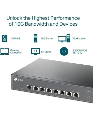 TP-Link TL-SX1008 Switch L2 8 Puertos Gigabit 10G