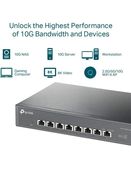 TP-Link TL-SX1008 Switch L2 8 Puertos Gigabit 10G