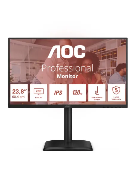 AOC 24E4U 23.8" LED IPS Full HD 120Hz Ajuste altura FreeSync USB Altavoces