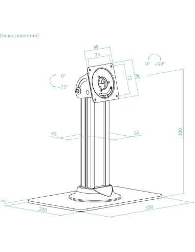 Soporte de mesa Antirrobo TooQ TQATC2601-B para tablet VESA