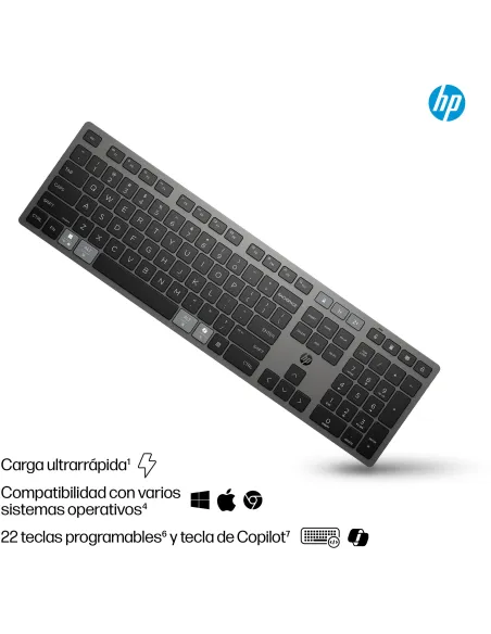HP 725 teclado multidispositivo con carga en 3 min