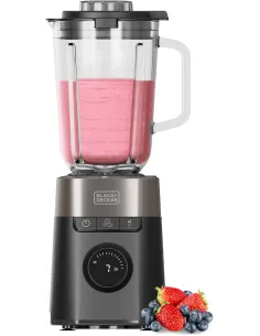 BLACK+DECKER BXJB1201E  Batidora de Vaso con Jarra de Cristal 2.2L Pantalla LED 8 Velocidades y 6 Cuchillas de Acero Inoxidable-ELEC64960
