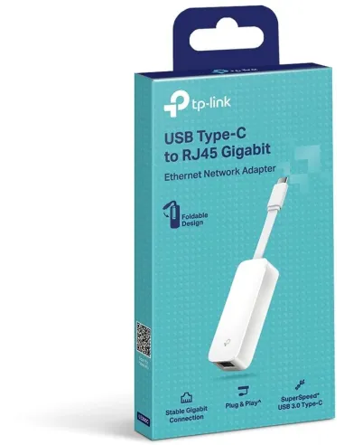 TP-Link UE300C Adaptador USB-C a RJ-45 Ethernet Gigabit Blanco