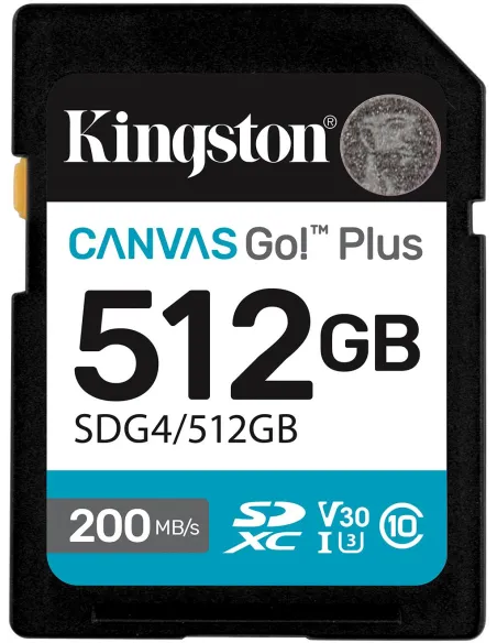 Kingston Canvas Go! Plus SDXC 512GB UHS-I U3 V30 200MB/s