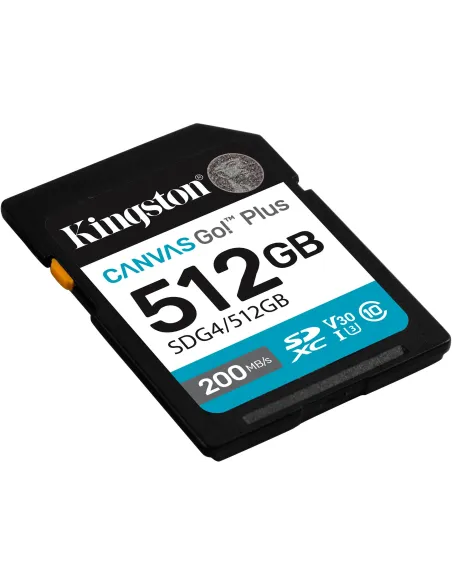 Tarjeta SDXC Kingston Canvas Go! Plus 512GB UHS-I U3 V30