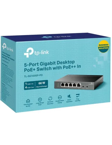 TP- Link TL-SG1005P-PD Switch de Sobremesa 5 Puertos Gigabit con 4 Puertos PoE
