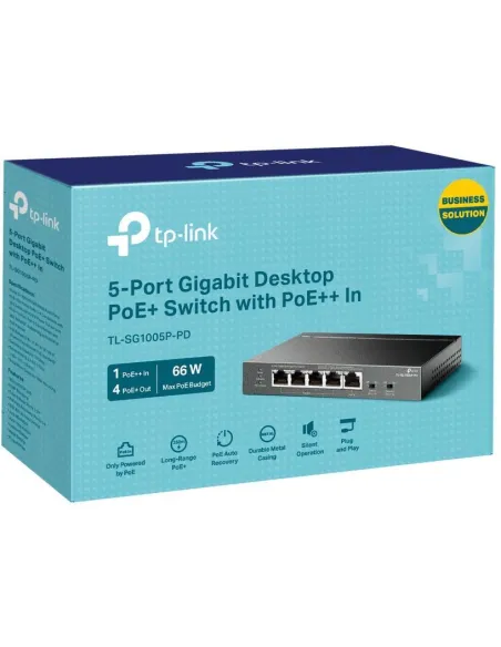 TP- Link TL-SG1005P-PD Switch de Sobremesa 5 Puertos Gigabit con 4 Puertos PoE