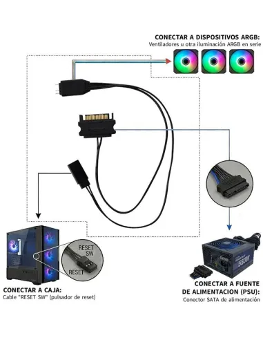 Controlador ARGB CoolBox COO-ARGB-CTRL01 para botón RESET