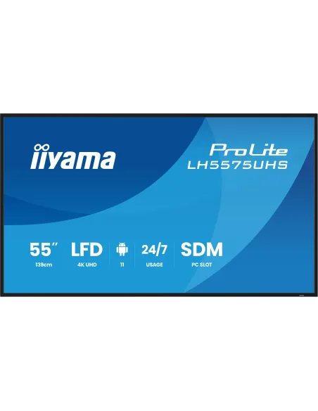 iiyama ProLite LH5575UHS-B2AG  55" UltraHD 4K 60Hz IPS 24/7 WiFi Android Antirreflejos