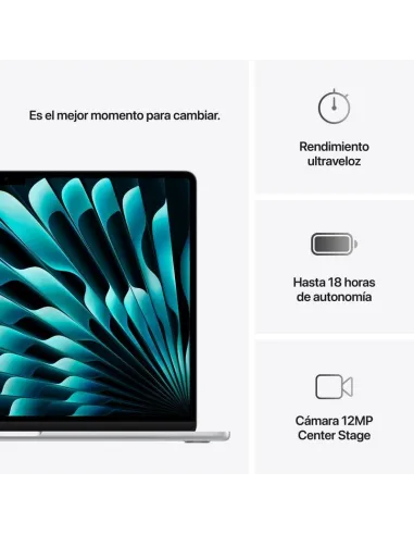 Portátil Apple MacBook Air M4 (2025) MW1G3Y/A Plata