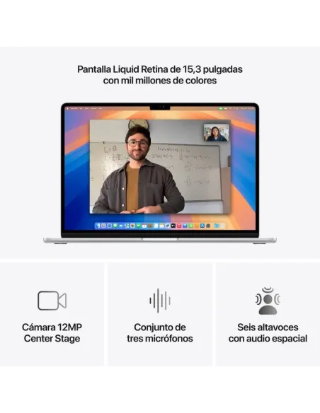 Portátil Apple MacBook Air M4 (2025) 15,3 MW1H3Y/A Plata