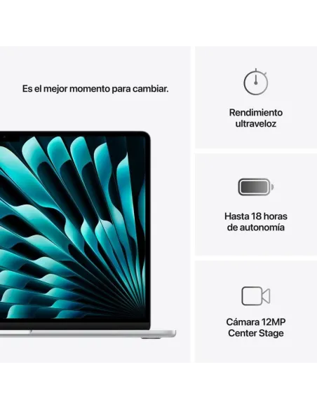 Portátil Apple MacBook Air M4 (2025) 15,3 MW1H3Y/A Plata