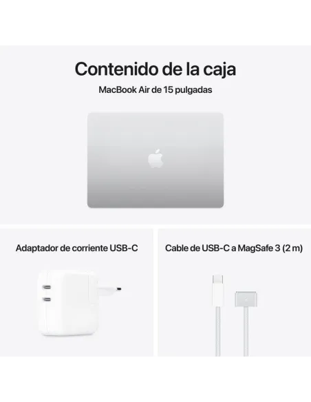 Portátil Apple MacBook Air M4 (2025) 15,3 MW1H3Y/A Plata