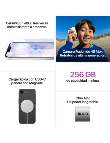 Smartphone  Apple iPhone 17e 512 GB Blanco pantalla OLED 6,1"