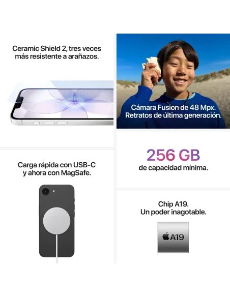 Smartphone  Apple iPhone 17e 512 GB Blanco pantalla OLED 6,1"