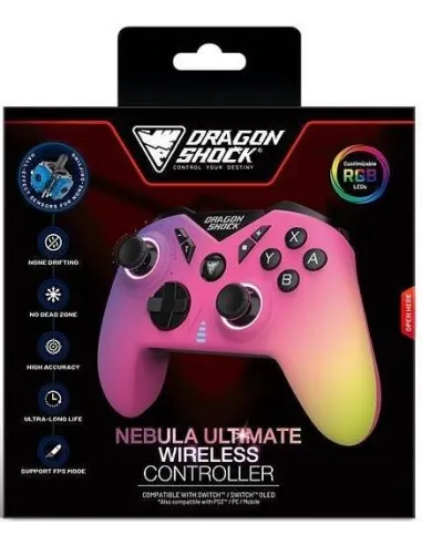 DragonShock Nebula Ultimate Pro Mando Inalámbrico para Nintendo Switch Rosa