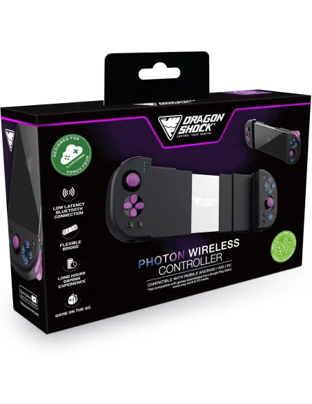DragonShock Photon Negro: gamepad Bluetooth para móvil y PC