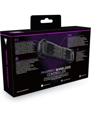 DragonShock Photon Negro: gamepad Bluetooth para móvil y PC