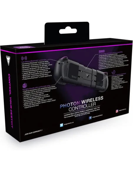 DragonShock Photon Negro: gamepad Bluetooth para móvil y PC