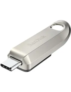 SanDisk Ultra Luxe 128 GB Plata Pendrive USB-C 3.2 Gen 1 Velocidad de lectura hasta 400 MB/s y Conector Retráctil-1400521
