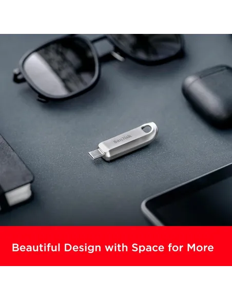 Pendrive USB-C SanDisk Ultra Luxe 128 GB Plata