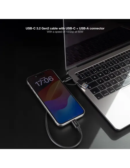 Cable Nanocable 10.01.4801 USB-C a USB-A 3.2 Gen 2 1 m