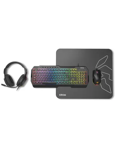kit gaming 4 en 1 KROM Kenta 4 en 1 RGB Negro para PC