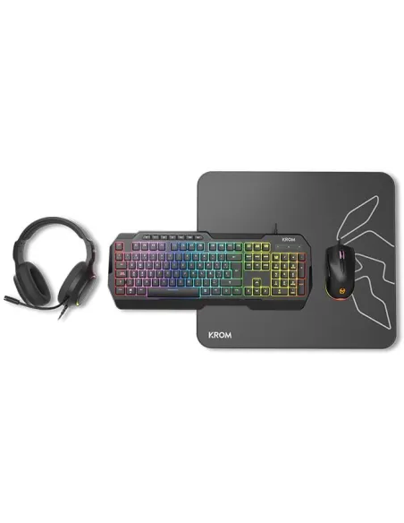 kit gaming 4 en 1 KROM Kenta 4 en 1 RGB Negro para PC