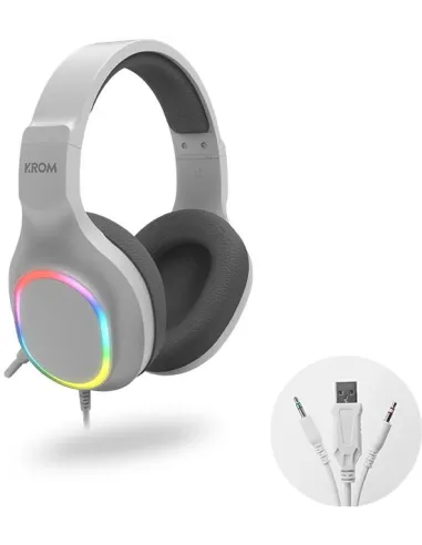 KROM Kenta combo gaming 4 en 1 RGB blanco para PC