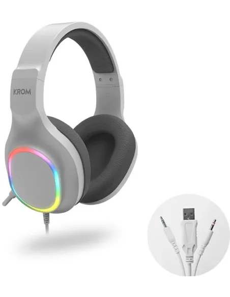 KROM Kenta combo gaming 4 en 1 RGB blanco para PC