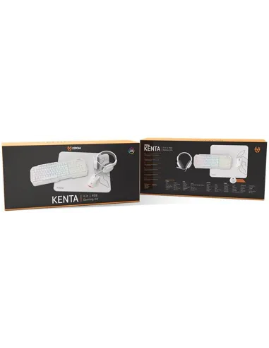 KROM Kenta combo gaming 4 en 1 RGB blanco para PC