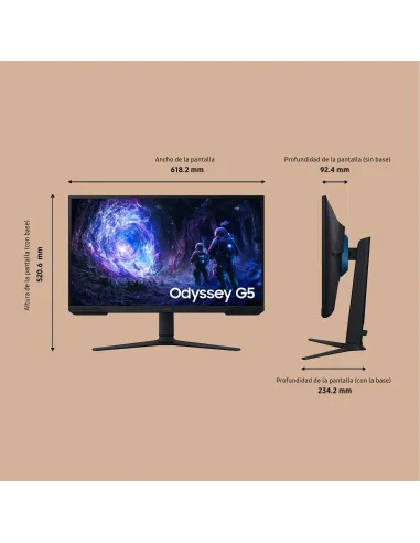 Monitor Samsung Odyssey G5 G51F 27" QHD 180 Hz plano