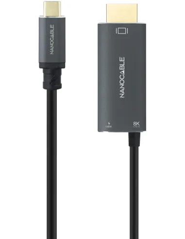 Nanocable 10.15.5182: USB-C a HDMI 2.1 con PD