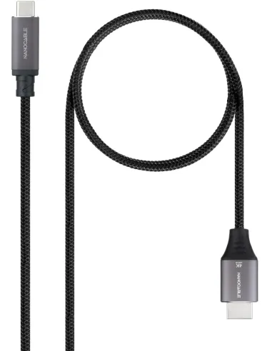 Nanocable 10.15.5262 Cable Conversor USB-C a HDMI V2.0 4K, USB-C/M – HDMI/M 1.8M Negro