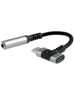 Nanocable 10.24.1207 Cable Adaptador de Audio USB-C a Hembra de 3,5 mm con Carga USB-C (5 V), USB-C/M + USB-C/F-AISCCI0780