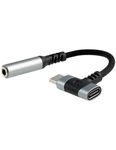 Nanocable 10.24.1207 Cable Adaptador de Audio USB-C a Hembra de 3,5 mm con Carga USB-C (5 V), USB-C/M + USB-C/F