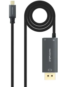 Nanocable 10.15.5012 Cable Convertidor USB-C a DisplayPort V1.4 8K 60Hz con USB-C PD 100W USB-C/M, DP/M + USB-C/F, 1,8M-AISCCI0781