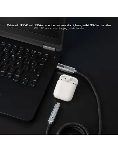 Cable Lightning Nanocable 10.01.2602 de 2 m USB-C/USB-A 27 W