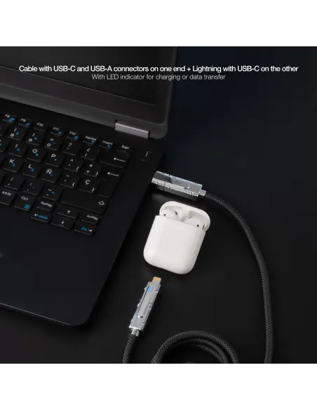 Cable Lightning Nanocable 10.01.2602 de 2 m USB-C/USB-A 27 W